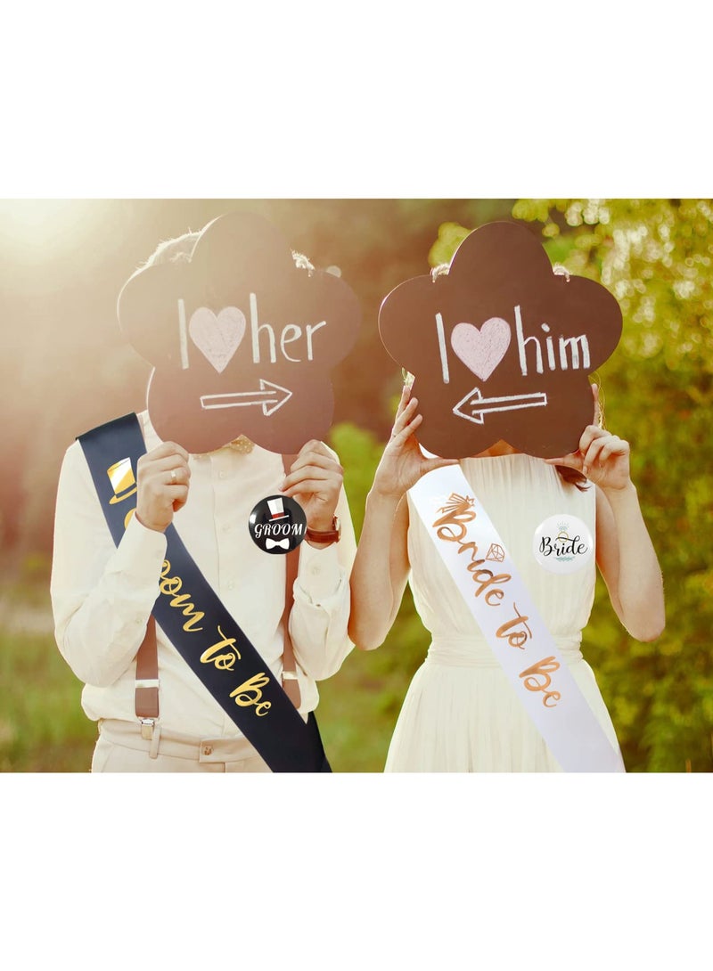 عروسة المستقبل، زينة حفل العروس، هدايا حفل العروس، شريط العروس، تاج، طرحة، وشوم مؤقتة، شارات طقم مكون من 7 قطع لمستلزمات حفل البكالوريوس وحفلات الزفاف، شريط العروس والعريس، هدايا للعروس - Image 4