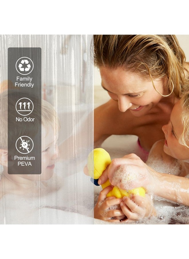 AmazerBath Clear Shower Curtain, 72x72 Plastic Shower Curtain, PEVA Waterproof Shower Curtain, Medium Weight Shower Curtains for Bathroom with 3 Weighted Magnets and 12 Rustproof Grommet Holes - Image 2
