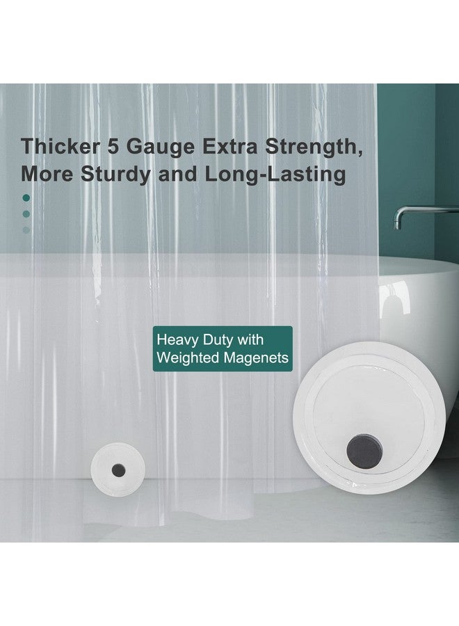 AmazerBath Clear Shower Curtain, 72x72 Plastic Shower Curtain, PEVA Waterproof Shower Curtain, Medium Weight Shower Curtains for Bathroom with 3 Weighted Magnets and 12 Rustproof Grommet Holes - Image 5