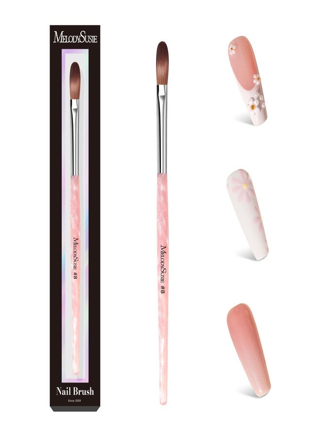 MelodySusie Kolinsky Acrylic Nail Brush,66% Kolinsky Hair Professional Nail Art Brush for Acrylic Application, Aurora Collection Fine Glitter Brush, Size 8 - Image 1