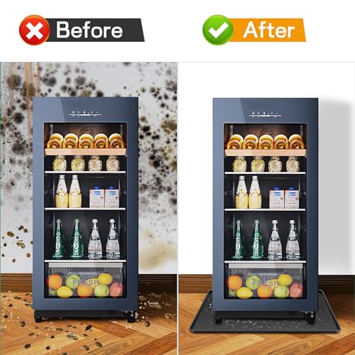 Ieesspd Mini Fridge Silicone Mat,24''x24''x0.5'', Under Refrigerator Mat Mini Fridge Drip Pan Prevents Appliance Leakage Water Spills, Protects the Floor From Damage and Cleanliness(Black) - Image 5