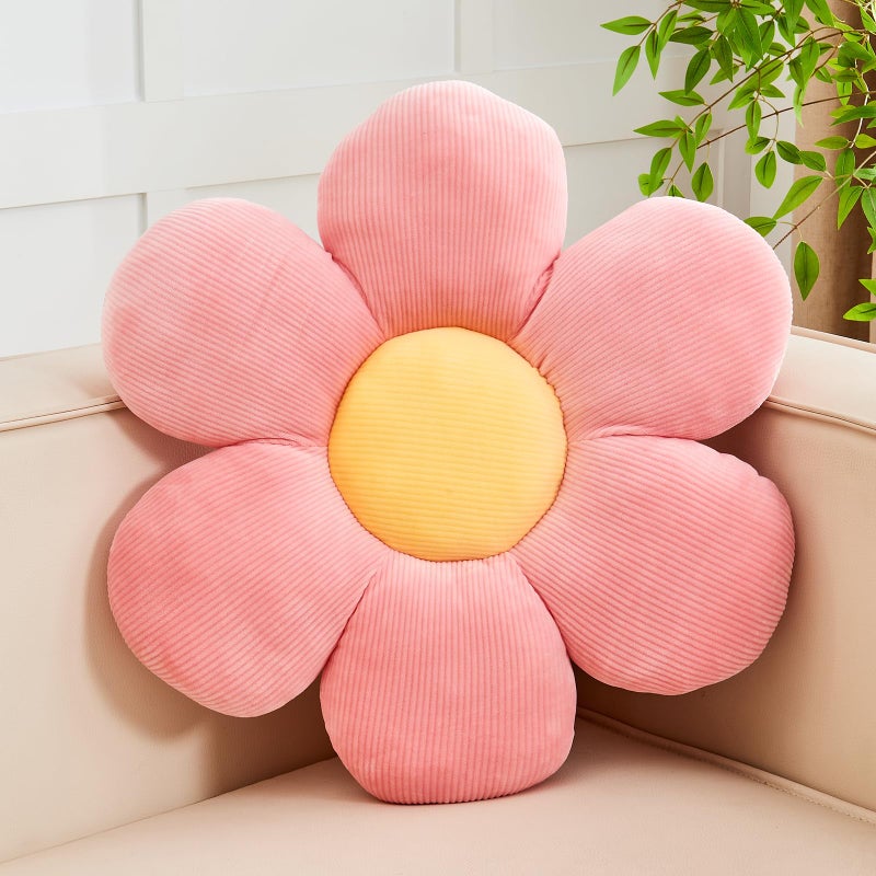Kcvvcr Pink Flower Pillow 149 Cute Flower Shaped Floor Pillow Aesthetic Floral Plush Daisy Decorative Throw Pillows for Bed Sofa Couch - Image 2