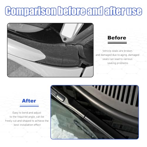 Sylvil Front Windshield Seal Strip, 6.5 Ft Car Windshield Moulding Trim, Waterproof & Cuttable Window Door Seal Stripping, Universal Car Accessories for Most Cars Trucks SUVs (0.98×0.39 inhces) - Image 5