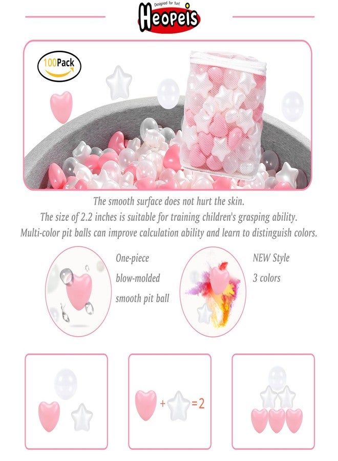Heopeis Ball Pit Balls- Phthalate Free BPA Free Crush Proof Plastic Ball, Play Balls for Ball Pit Pool Playpen Babies Kids Children Birthday Parties Pool Tent Party, 100Pcs - Image 3