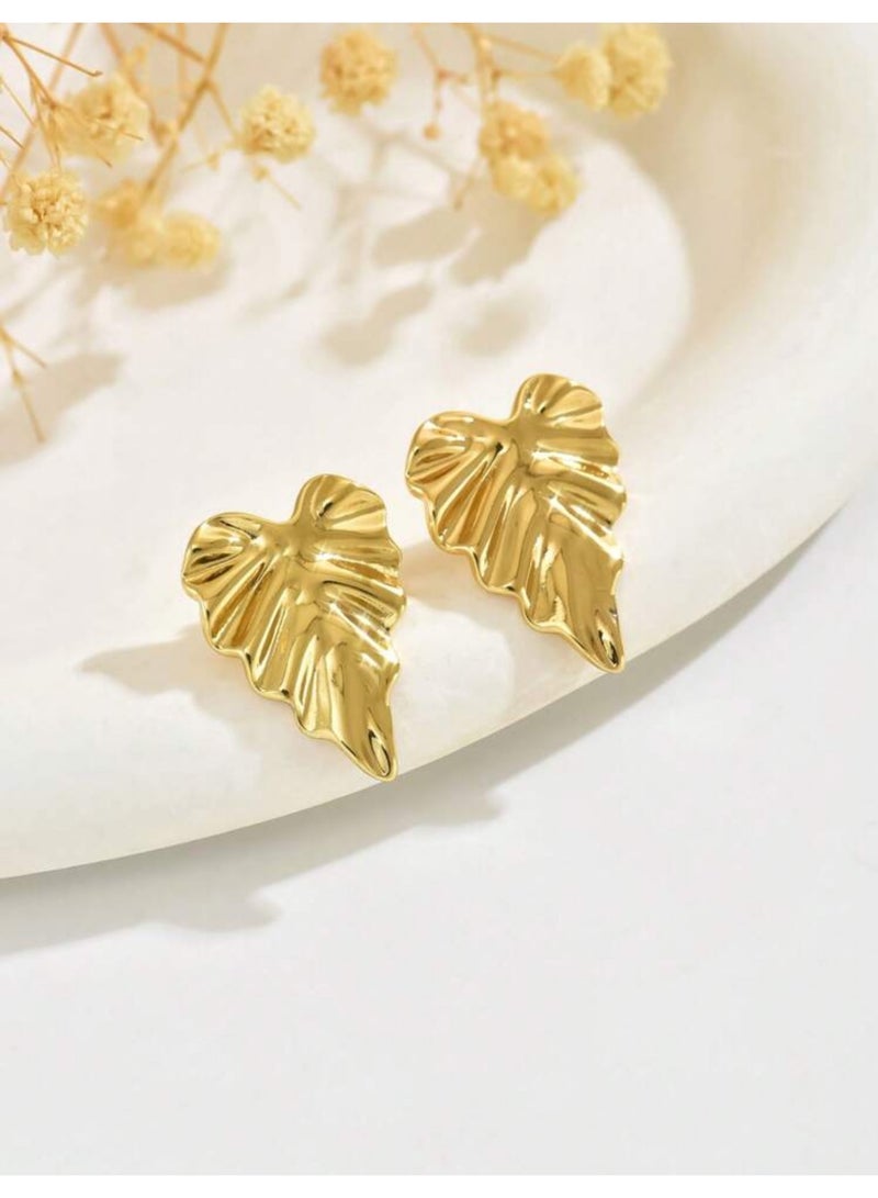 Dangle Charms Elegant & Trendy Gold Plated Earrings For Women - Image 2