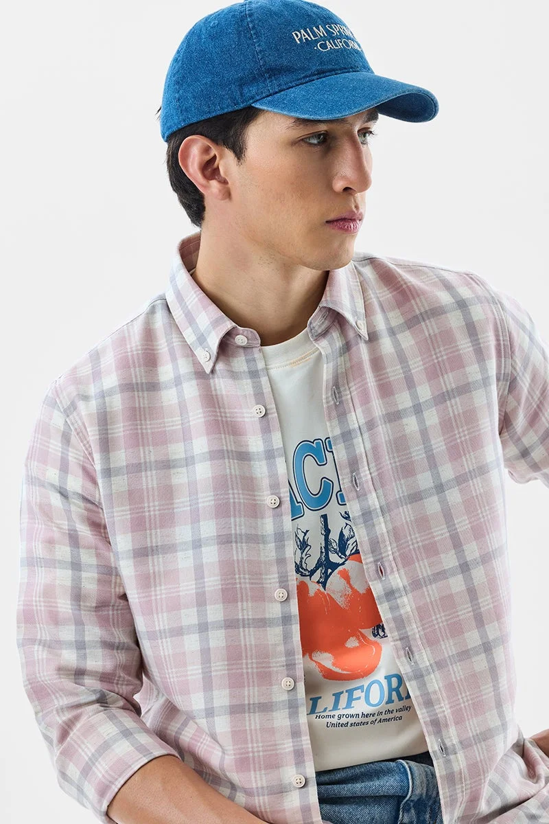 سنيتش قميص كاروهات بقصة ضيقة من مزيج الكتان