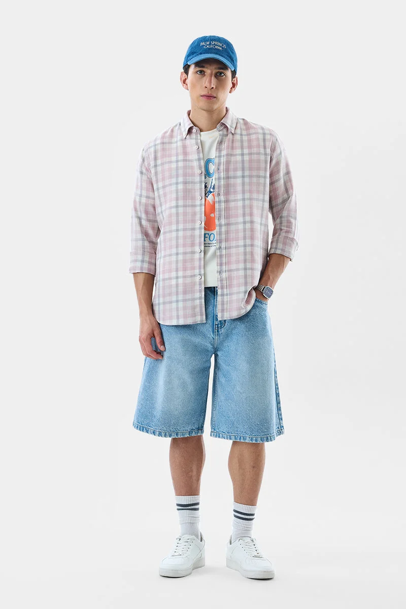 SNITCH Plaid Linen Blend Slim Fit Shirt