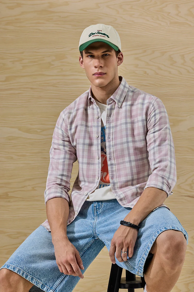 SNITCH Plaid Linen Blend Slim Fit Shirt