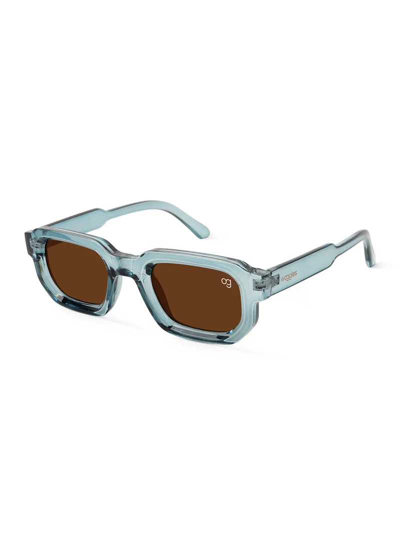 ووجلز Designer Blue Square Sunglasses| Men & Women| 100% Uv Protection