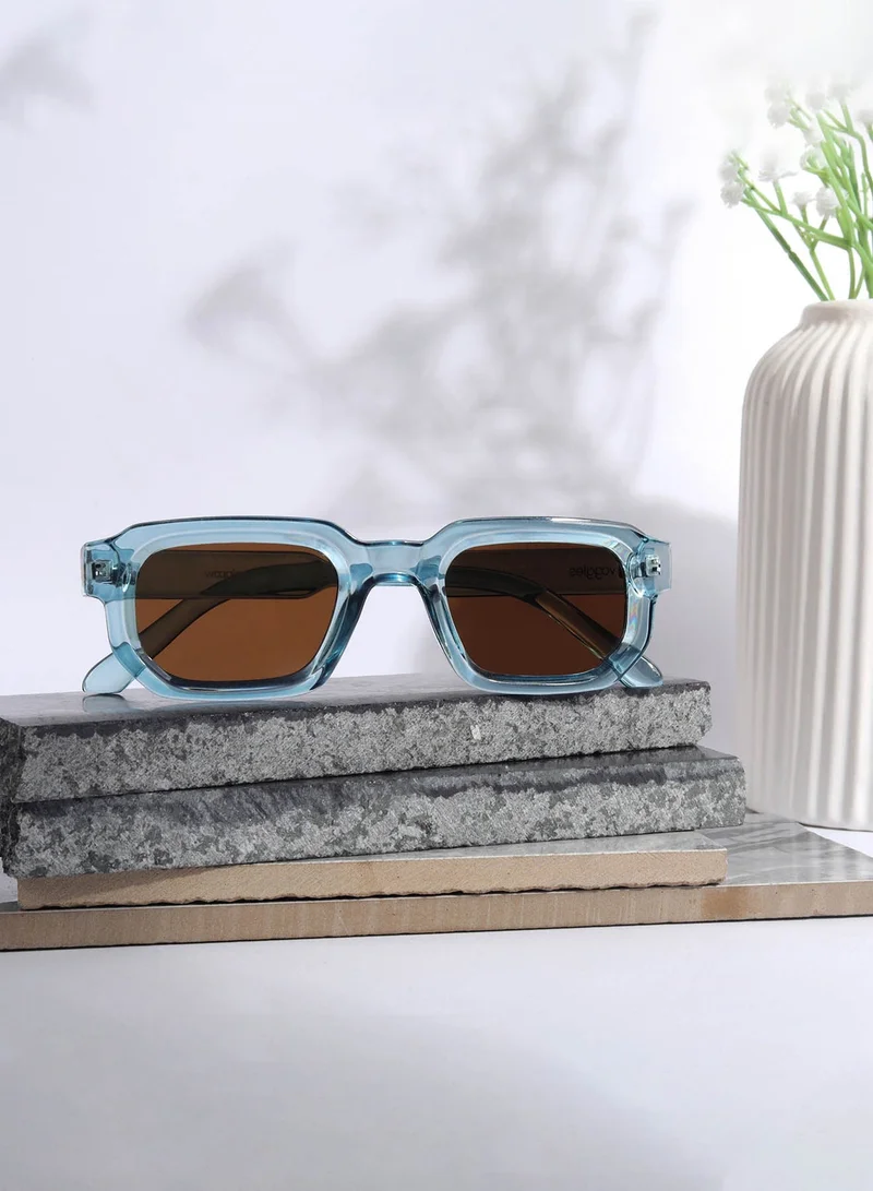 Woggles Designer Blue Square Sunglasses| Men &amp; Women| 100% Uv Protection