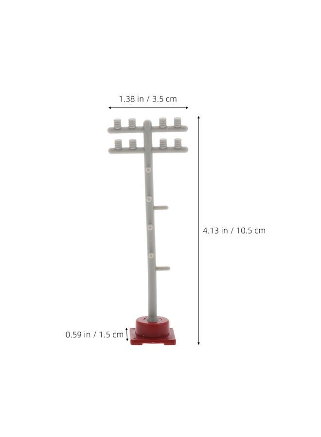 Vosarea 8pcs Model Train Traffic Lights Railroad Mini Signal Light Micro Landscape Light Crossing Sign Model for DIY Sand Table Decorations - Image 2