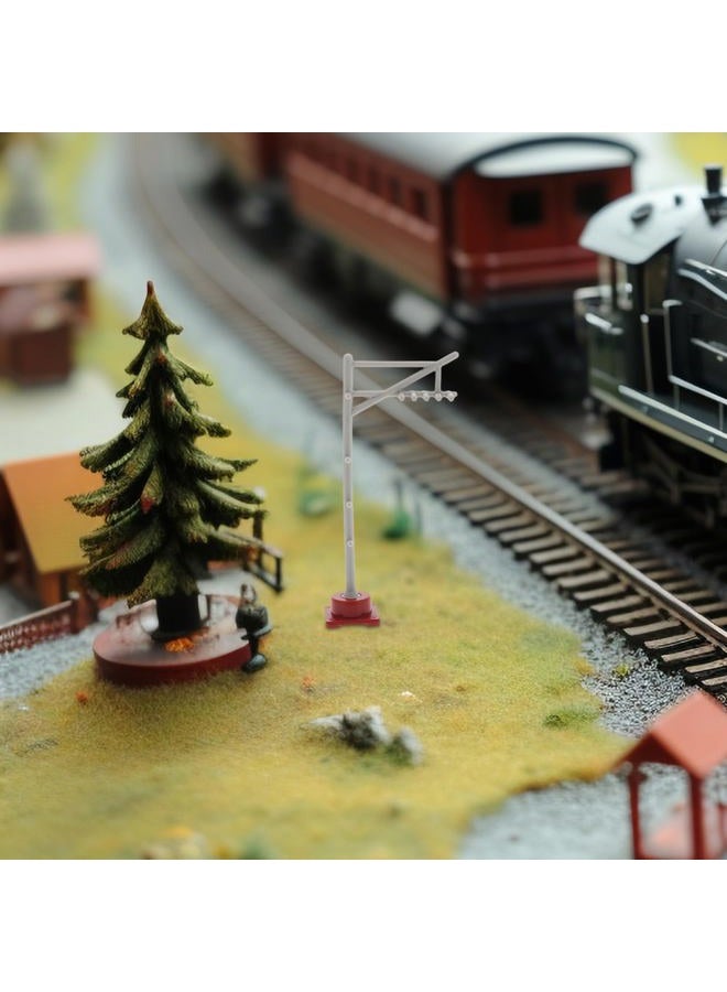 Vosarea 8pcs Model Train Traffic Lights Railroad Mini Signal Light Micro Landscape Light Crossing Sign Model for DIY Sand Table Decorations - Image 3