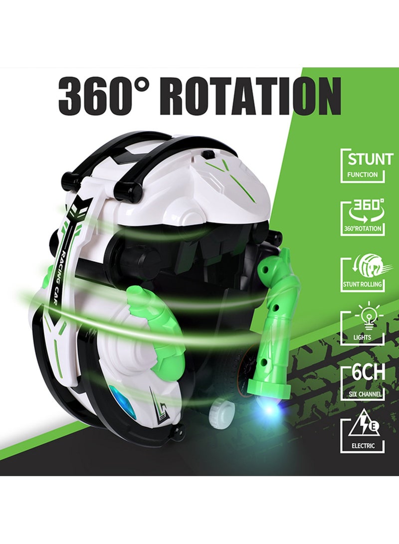 سيارة حركات بالتحكم عن بُعد بتردد 2.4GHz | تدور وتنقلب 360 درجة مع أضواء | تصميم قابل للطي والتحول | بطارية قابلة لإعادة الشحن | لعبة للأطفال للمرح داخل المنزل وخارجه (أبيض) - Image 3