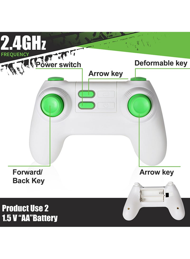 سيارة حركات بالتحكم عن بُعد بتردد 2.4GHz | تدور وتنقلب 360 درجة مع أضواء | تصميم قابل للطي والتحول | بطارية قابلة لإعادة الشحن | لعبة للأطفال للمرح داخل المنزل وخارجه (أبيض) - Image 5
