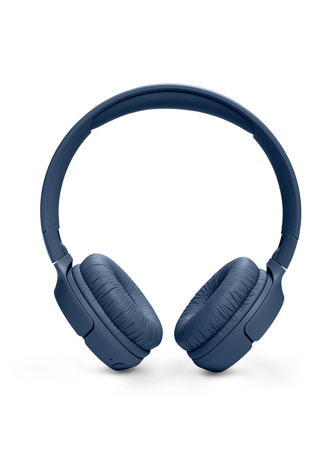 جي بي إل سماعات أذن Tune 520Bt لاسلكية على الأذن، صوت جهير نقي، بطارية 57 ساعة، مكالمات بدون استخدام اليدين بالإضافة إلى اتصال متعدد النقاط، خفيفة الوزن وقابلة للطي باللون الأزرق لون أزرق - Image 2