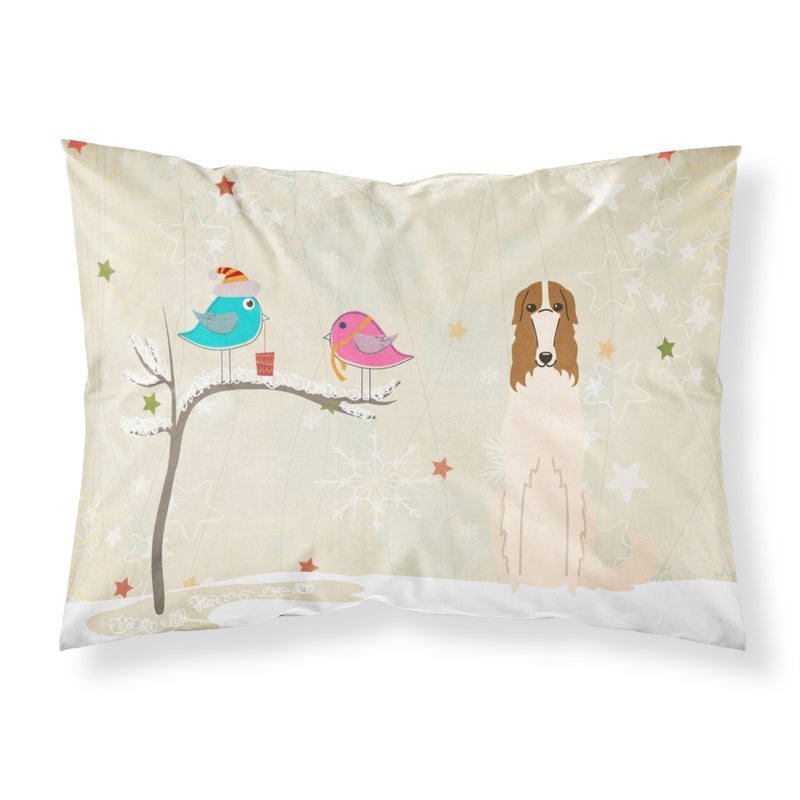 ""Caroline's Treasures Christmas Presents between Friends Borzoi Fabric Standard Pillowcase BB2495PILLOWCASE  Multicolor""