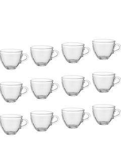 Elegant A set of 12 clear glass cups for coffee and espresso, capacity 75 mm  - Image 1