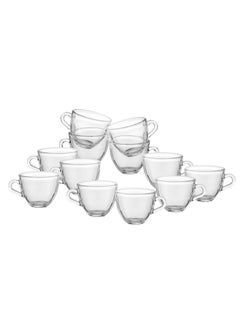 Elegant A set of 12 clear glass cups for coffee and espresso, capacity 75 mm  - Image 2