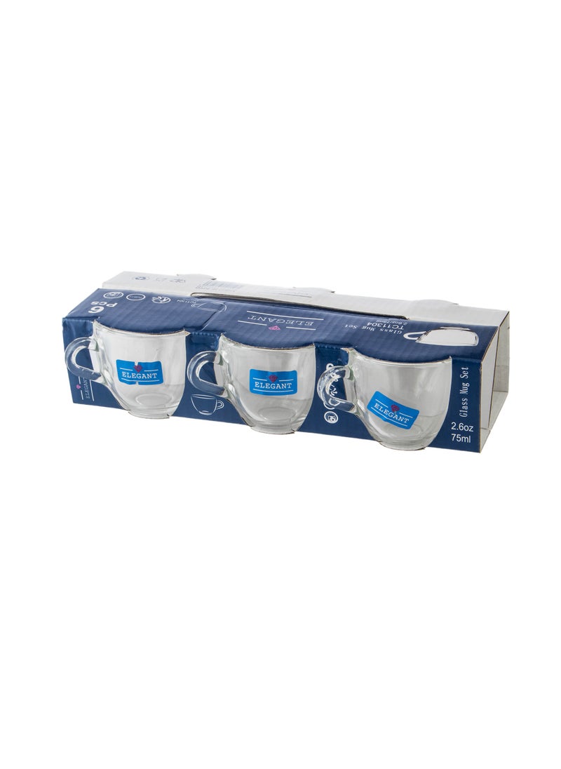 Elegant - A set of 12 clear glass cups for coffee and espresso, capacity 75 mm - Image 1