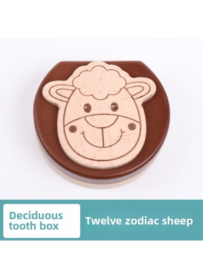 Deciduous Teeth Commemorative Box Boys And Girls Deciduous Teeth Box Children's Teeth Storage Box Baby's Teeth Storage Box-Color:Zodiac-Sheep - Image 1