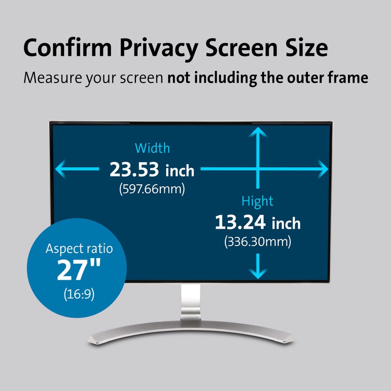 Kensington FP270W9 Privacy Screen for 27" Widescreen Monitors (16:9) - Image 5