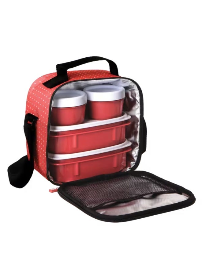 تاتاي طقم صندوق غداء معزول عالي الجودة من Urban Food Casual Dots، أحمر، سعة 3 لترات، رقم المنتج 1167507 - Image 2