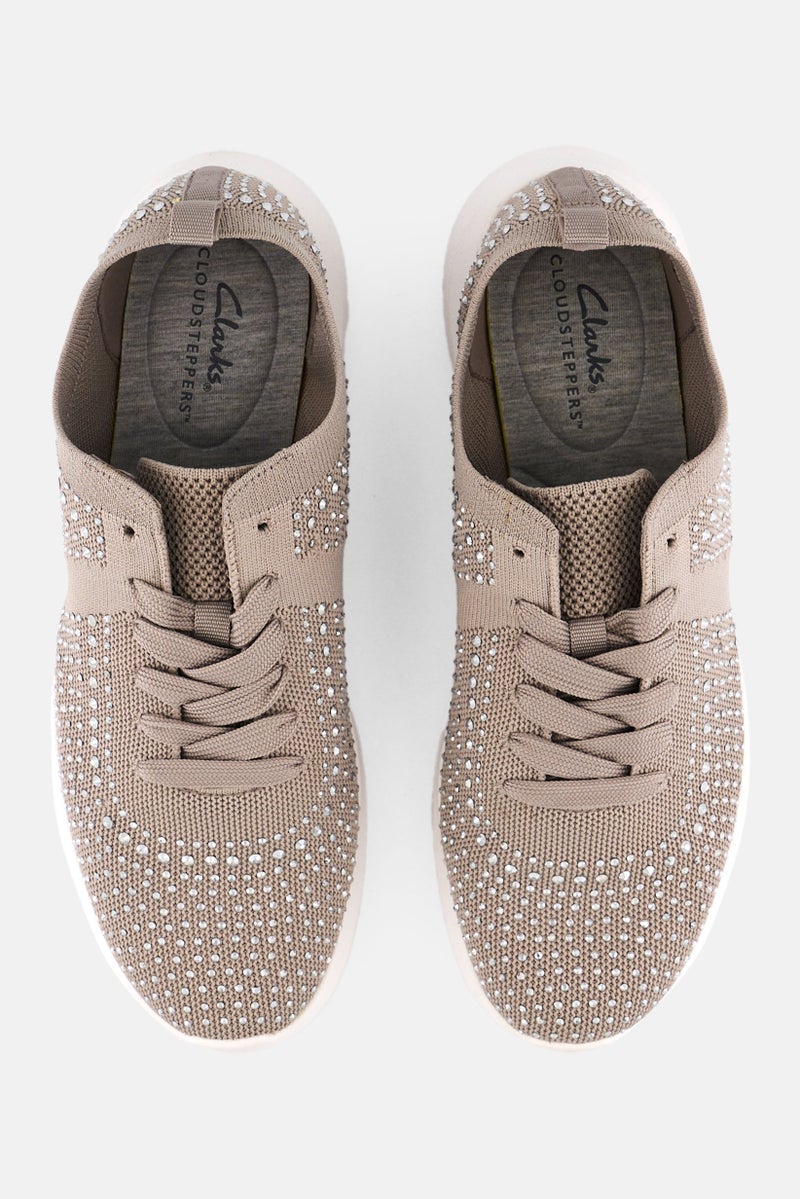 clarks Women Standard Fit Nova Spark Lace Up Casual Shoes, Grey - Image 3