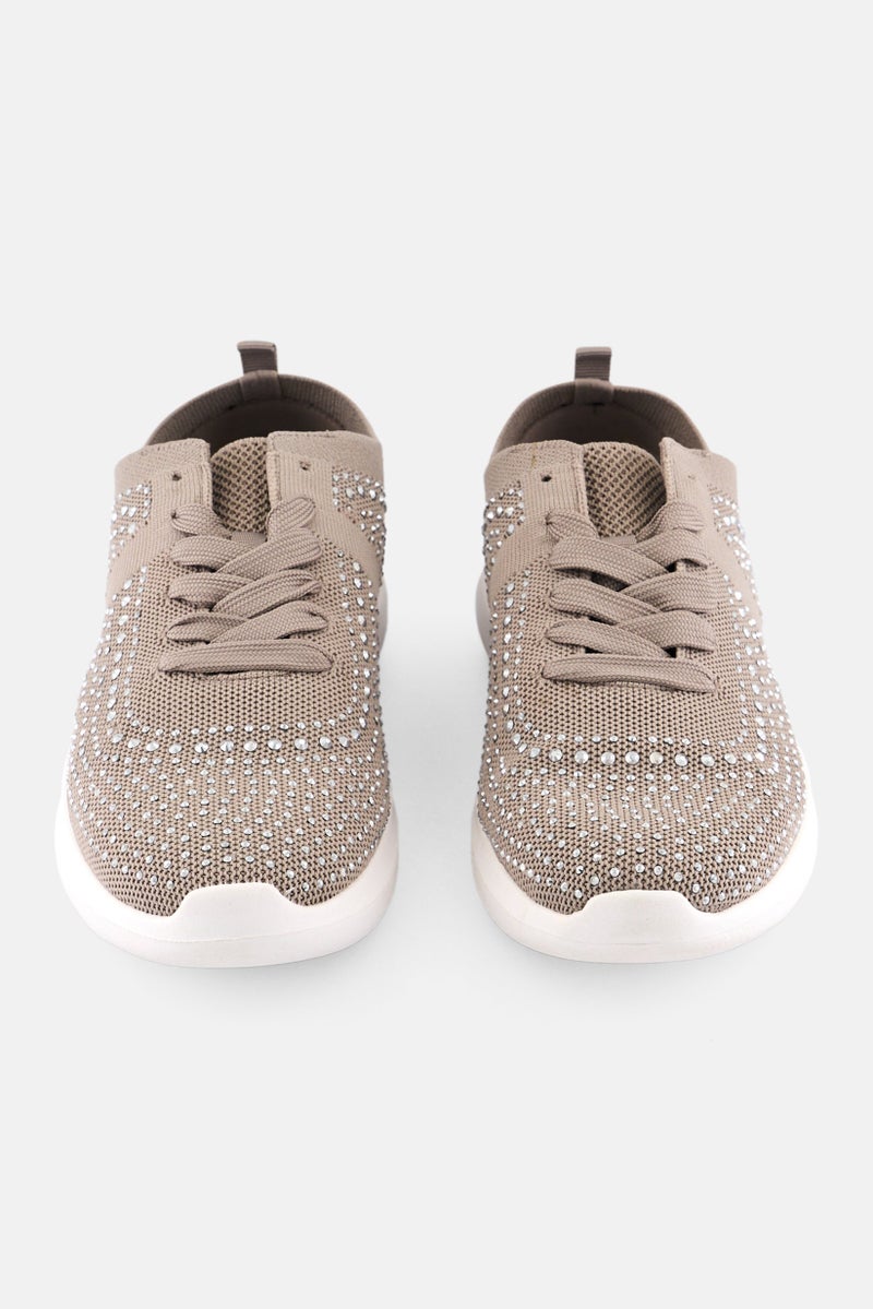 clarks Women Standard Fit Nova Spark Lace Up Casual Shoes, Grey - Image 4