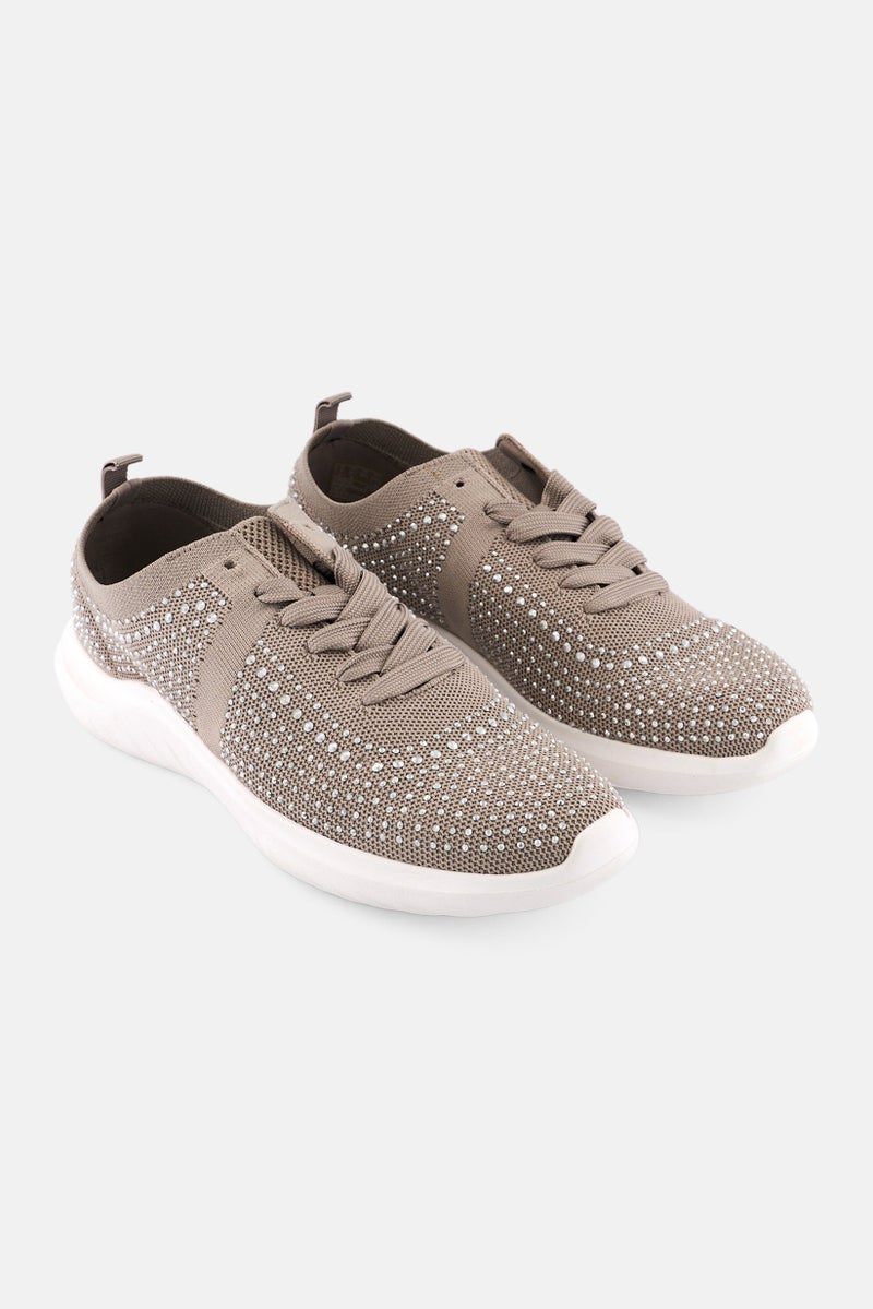 clarks Women Standard Fit Nova Spark Lace Up Casual Shoes, Grey - Image 1