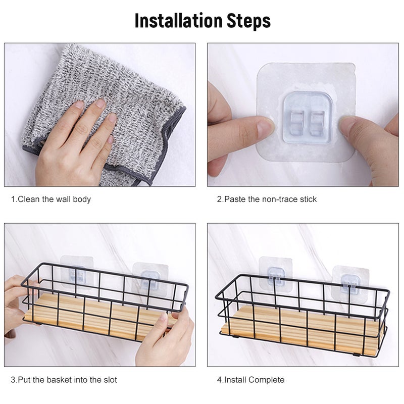 Wall Mount Floating Shelf Home Storage Shelves Countertop Display Storage Rack Kitchen Bathroom Organizer Shelf - Image 4