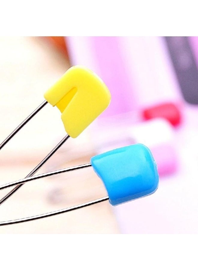 Generic 20pcs Plastic Head Safety Pins Infant Kids Cloth Nappy Locking Buckles Baby Care Shower Diaper clips candy color Brooch Holder  - Image 2