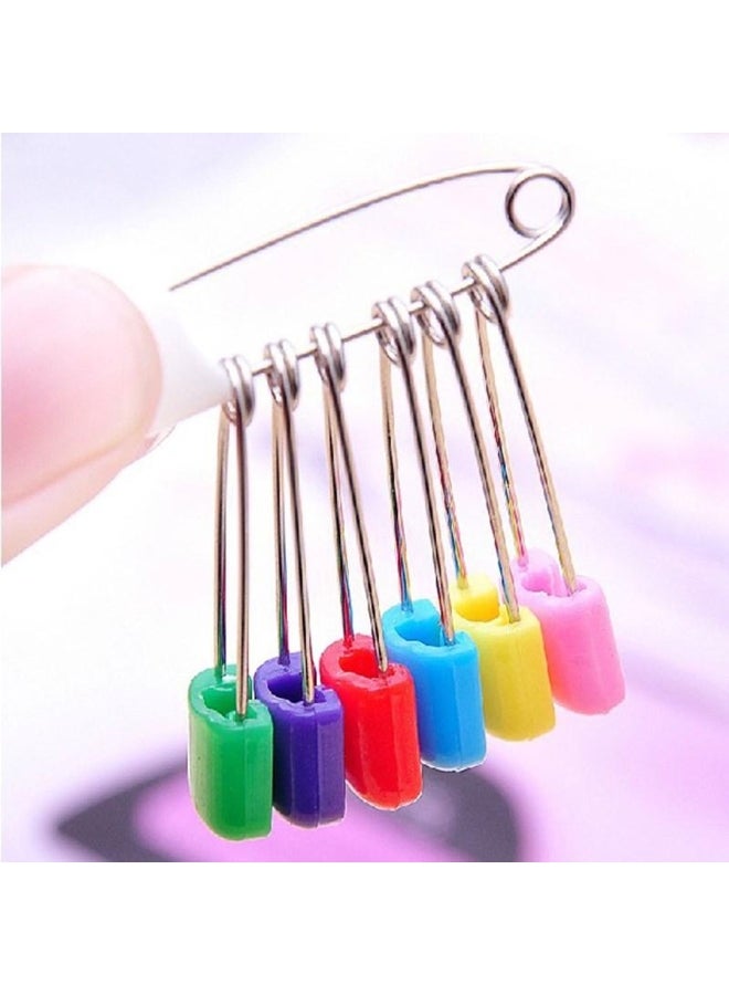 Generic 20pcs Plastic Head Safety Pins Infant Kids Cloth Nappy Locking Buckles Baby Care Shower Diaper clips candy color Brooch Holder  - Image 4