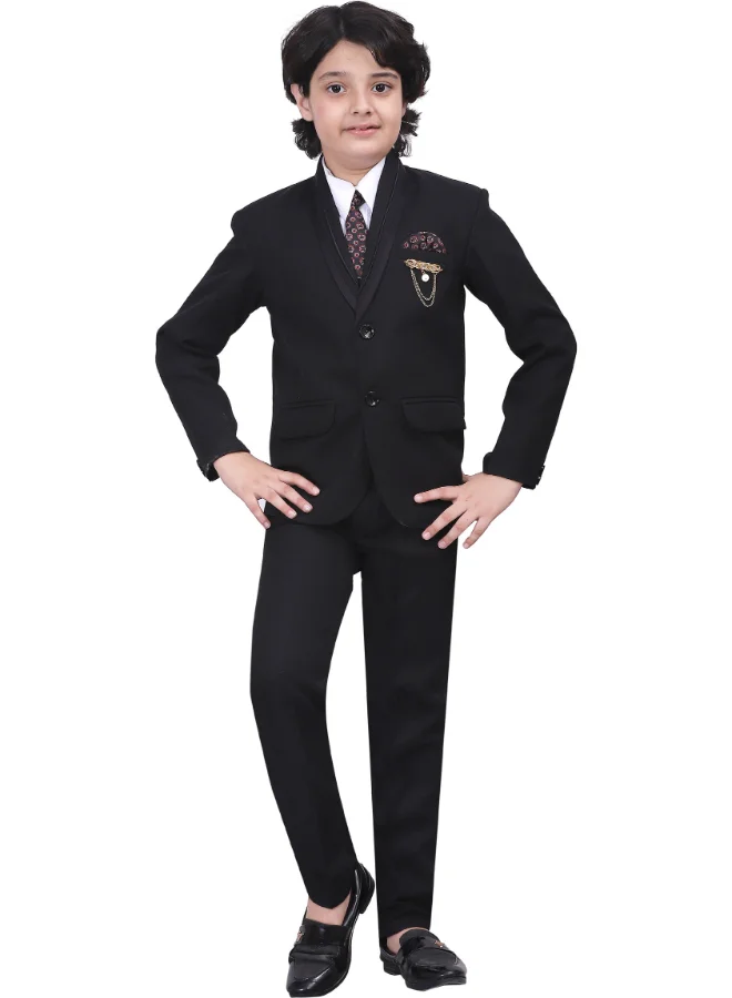BT DEZINES Boys Black 5-Piece Suit Set