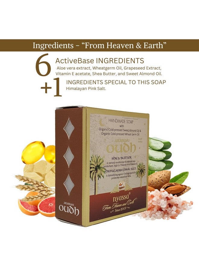 Nyassa Arabian Oudh Natural Handmade Bathing Soap | Shea Butter and Himalayan Pink Salt | All Skin Type 150gm - Image 5