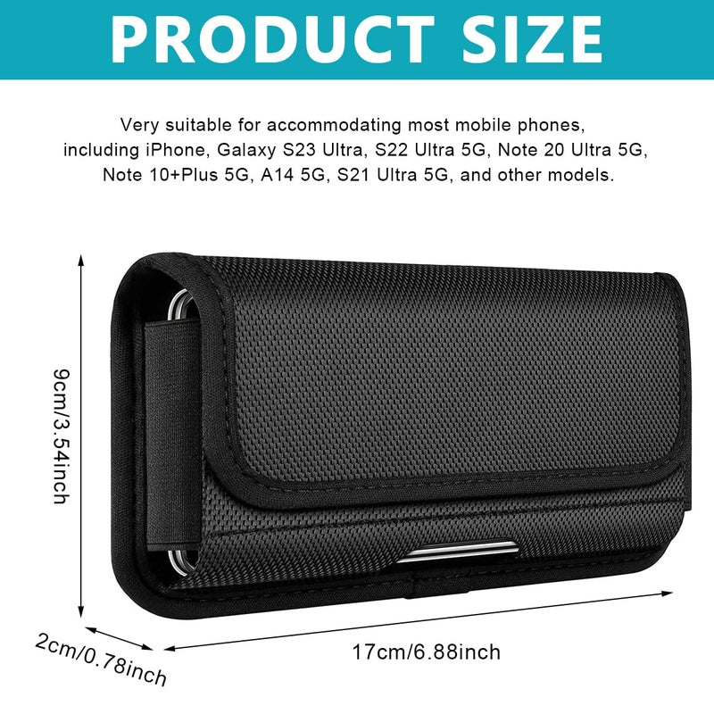 GUSTAVE ® Anti-Scratch Nylon Phone Holster Clip On Protective Case for Galaxy S23/S22 Ultra 5G, Note 20/10 Plus 5G, A14/S21 Ultra 5G, Phone Card Holder, Gift for Men, Husband, Father X2 - Image 2