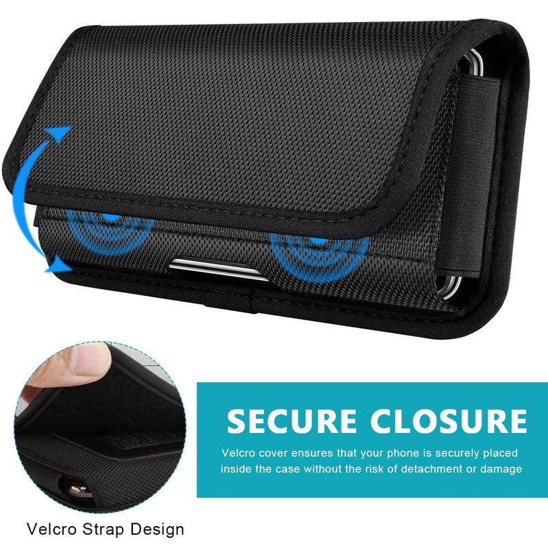 GUSTAVE ® Anti-Scratch Nylon Phone Holster Clip On Protective Case for Galaxy S23/S22 Ultra 5G, Note 20/10 Plus 5G, A14/S21 Ultra 5G, Phone Card Holder, Gift for Men, Husband, Father X2 - Image 4