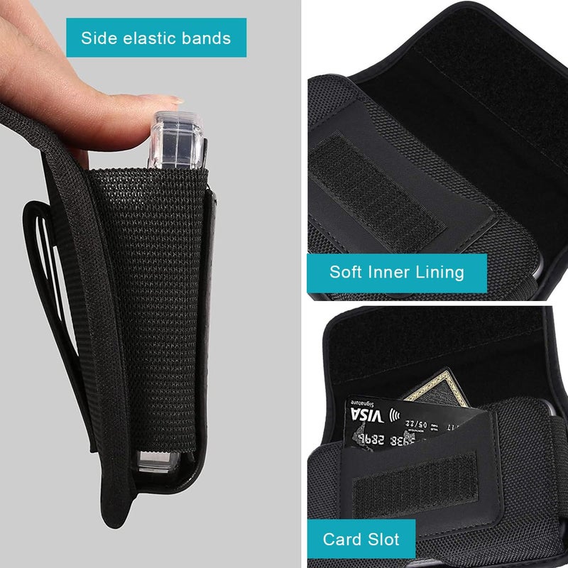 GUSTAVE ® Anti-Scratch Nylon Phone Holster Clip On Protective Case for Galaxy S23/S22 Ultra 5G, Note 20/10 Plus 5G, A14/S21 Ultra 5G, Phone Card Holder, Gift for Men, Husband, Father X2 - Image 3
