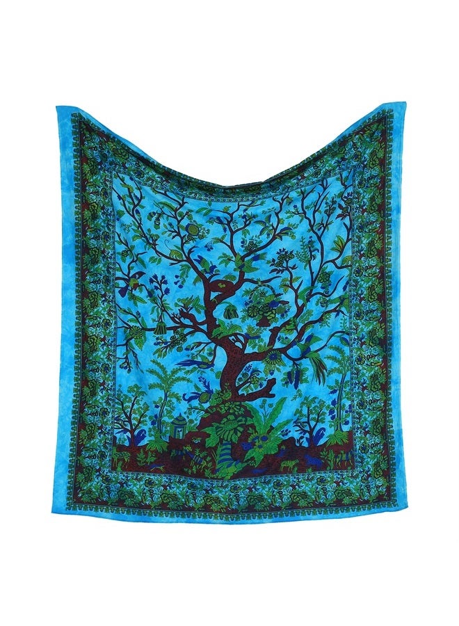 Craft Trade تجسيد شجرة الحياة - تزيين حائط جمالي مدهش - ديكور منزلي لغرفة المعيشة وغرفة النوم - أزرق - 84x90 بوصة - Image 4