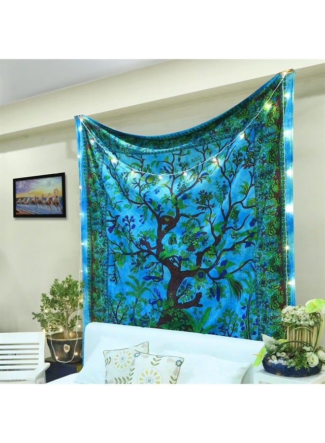 Craft Trade تجسيد شجرة الحياة - تزيين حائط جمالي مدهش - ديكور منزلي لغرفة المعيشة وغرفة النوم - أزرق - 84x90 بوصة - Image 3