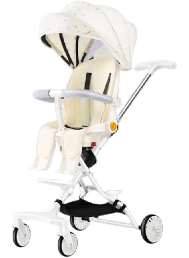 Travel Stroller for Airplane- Portable Compact Airport Stroller - Small Stroller for Toddler Travel - All Terrain Stroller for Toddler Stroller. (full white) - Image 1