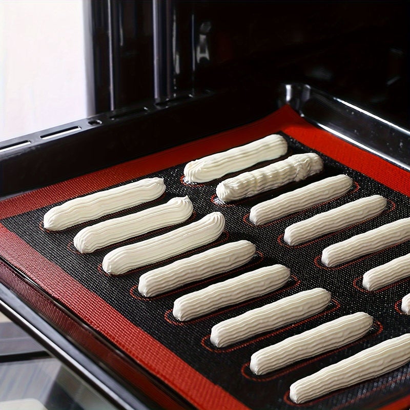 Non Stick Half Silicone Eclair Mat A-15.75x11.81 Inches Oven Liner For Baking Bread Pizza Pastry Cookies - Image 5