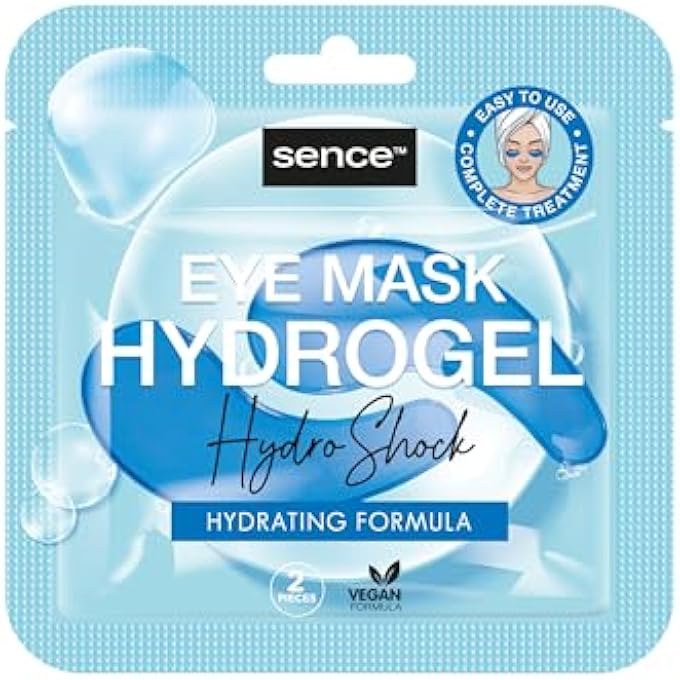 Sence Hydro Shock Eye Pads, Hydrogel Face Care, Eye Mask with Hyaluronic Acid, Vegan Beauty Eye Mask, Moisturising Skincare for Women and Men, Pack of 6 (6 x 2 Pads) - Image 1