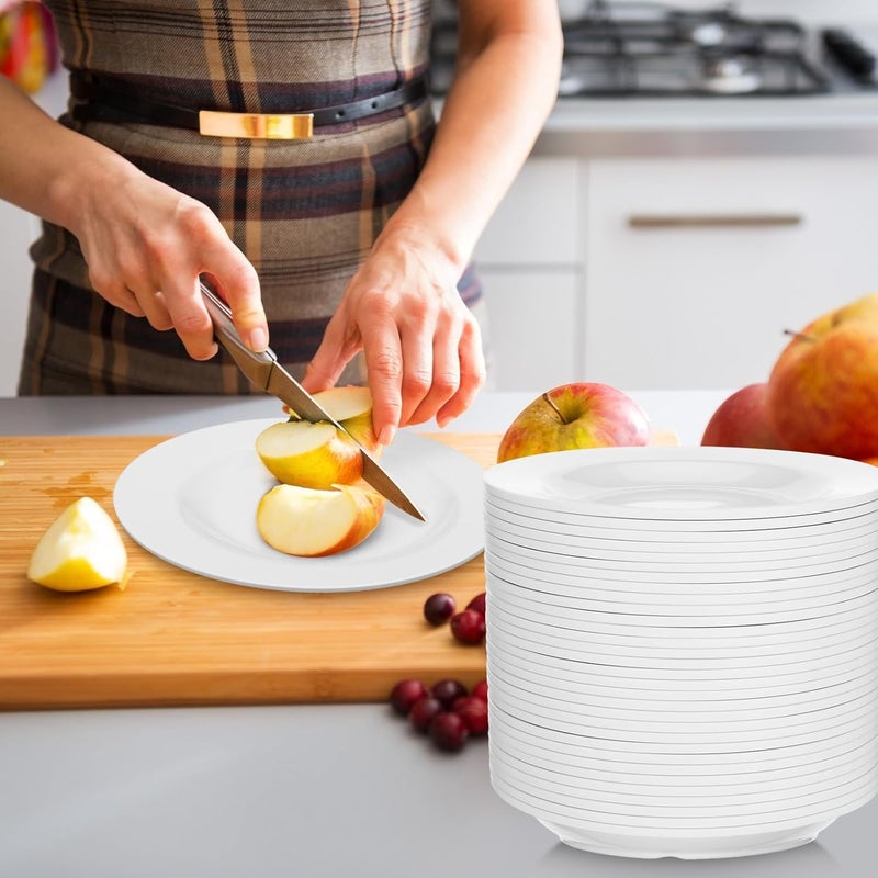 Vesici 36 Pieces Appetizer Plates 591 Inch Dessert Plates Small White Round Lightweight Saucers dish Catering dish for Appetizer Snacks Dinner Party - Image 5