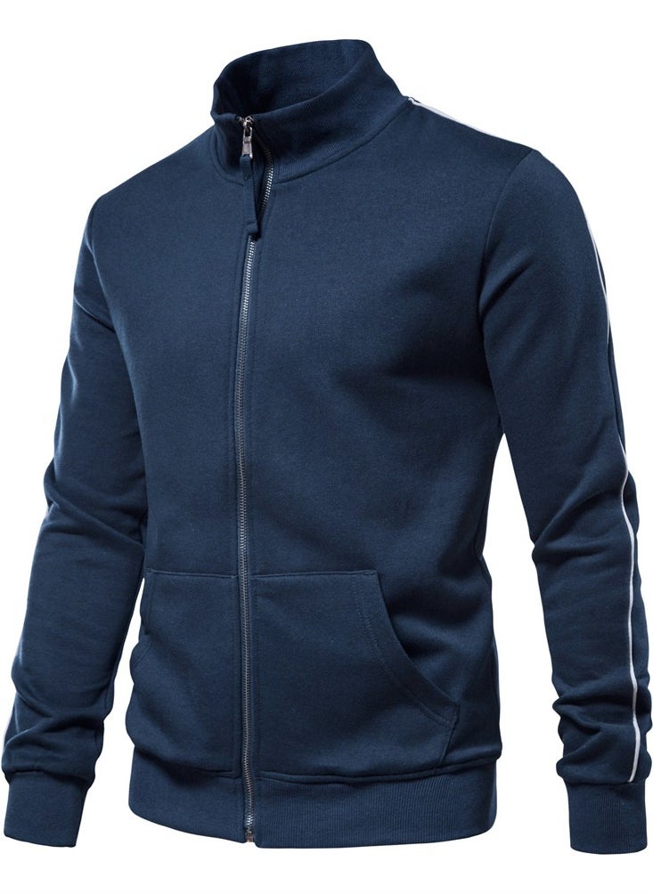 KUYING Zipper Cardigan Stand Up Collar Casual Sports Top  - Image 2