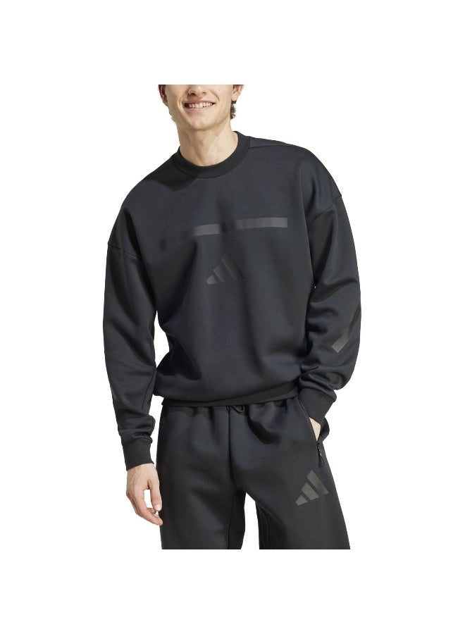 Adidas M Z.N.E. Crw Black Training Sweatshirts For Men XS  - Image 3