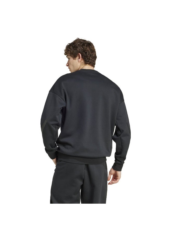 Adidas M Z.N.E. Crw Black Training Sweatshirts For Men XS  - Image 4