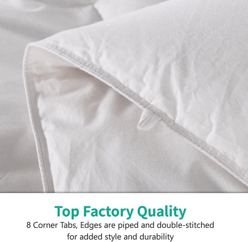 APSMILE Full Down Comforter, All Seasons Feather Duvet Insert with 100% Organic Cotton, High Fill-Power Medium Warm Hotel Comforter Insert, 82x86, Ivory White - Image 5