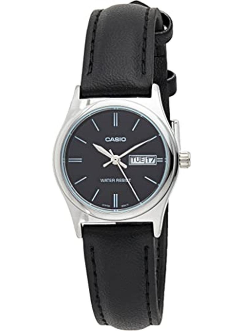 CASIO Women's Leather Analog Watch LTP-V006L-1B2UDF - 25 mm - Black - Image 1