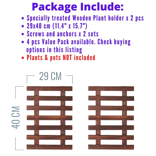 ShopLaLa Wall Planter - 2 Pack Wooden Orchid Planter Frame Display Outdoor Plants, Wall Mount Air Plants Succulent Holder Hanger, Vertical Garden Plant Wall Decor Macetas para Orquideas 15.7" (40cm) - Image 2