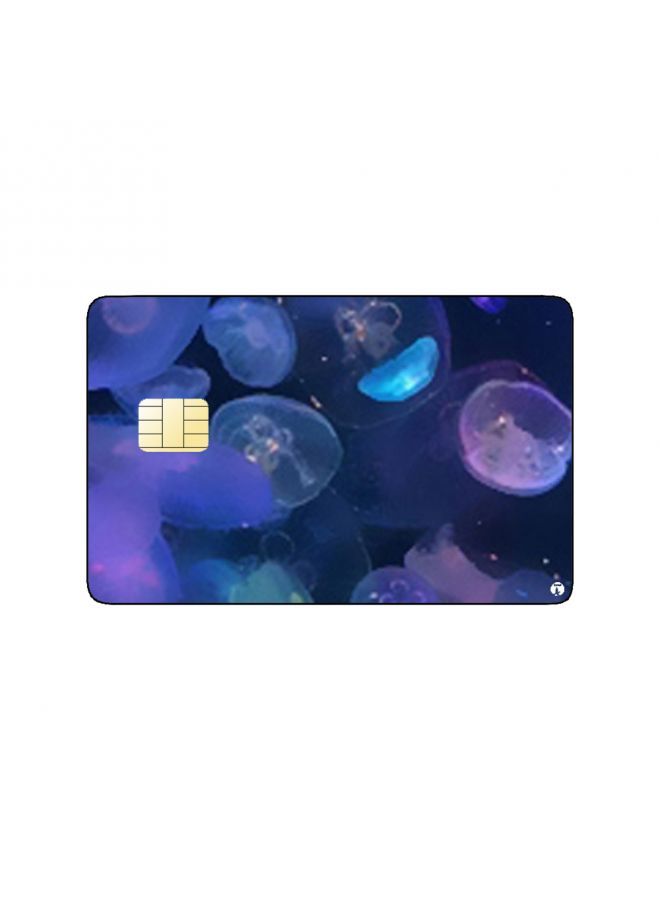 RKN PRINTED BANK CARD STICKER Aesthetic Blue Jellyfish Picture - Image 2